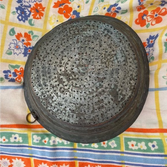 Vintage Large Colander/Strainer Handcrafted Rustic Wall Hanging - Picture 2 of 10